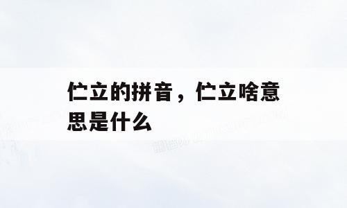 伫立的拼音，伫立啥意思是什么