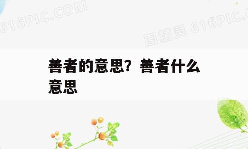 善者的意思？善者什么意思
