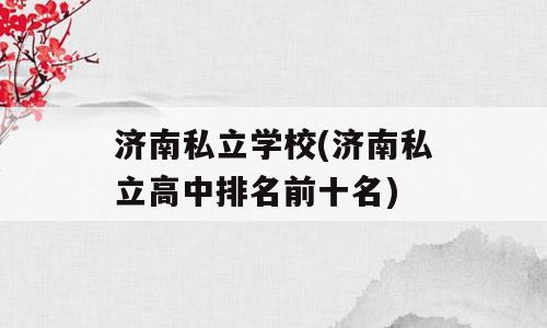 济南私立学校(济南私立高中排名前十名)