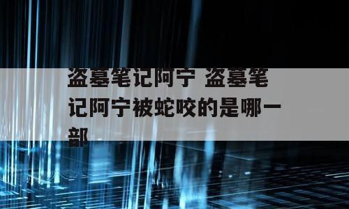 盗墓笔记阿宁 盗墓笔记阿宁被蛇咬的是哪一部