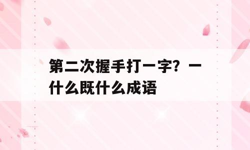 第二次握手打一字？一什么既什么成语