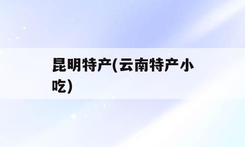 昆明特产(云南特产小吃)