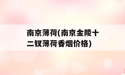 南京薄荷(南京金陵十二钗薄荷香烟价格)