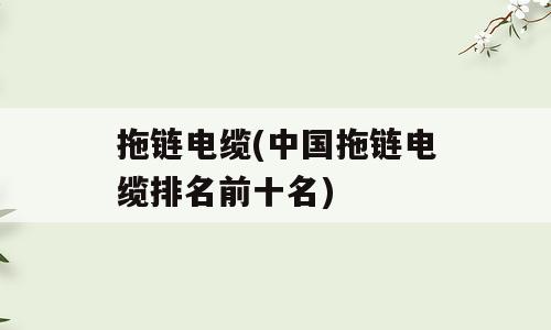拖链电缆(中国拖链电缆排名前十名)