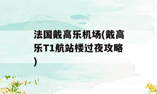 法国戴高乐机场(戴高乐T1航站楼过夜攻略)