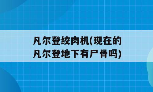 凡尔登绞肉机(现在的凡尔登地下有尸骨吗)