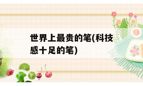 世界上最贵的笔(科技感十足的笔)