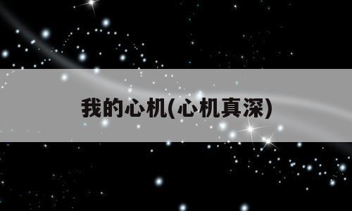我的心机(心机真深)