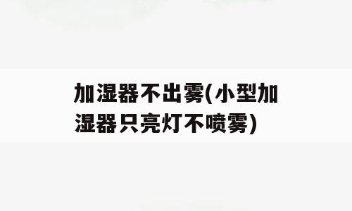加湿器不出雾(小型加湿器只亮灯不喷雾)