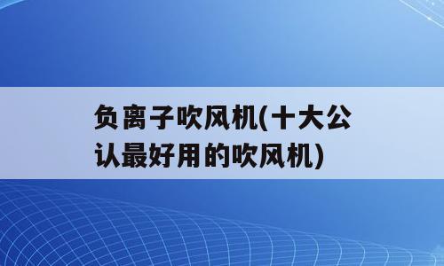 负离子吹风机(十大公认最好用的吹风机)