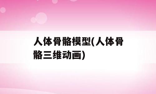 人体骨骼模型(人体骨骼三维动画)