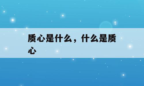 质心是什么，什么是质心
