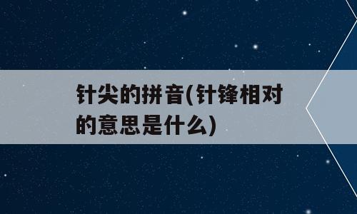 针尖的拼音(针锋相对的意思是什么)