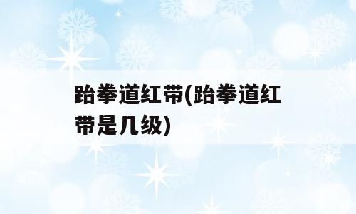 跆拳道红带(跆拳道红带是几级)