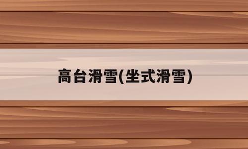 高台滑雪(坐式滑雪)