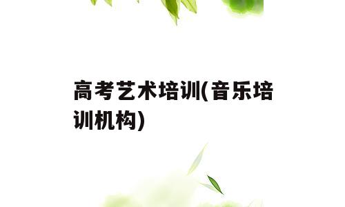 高考艺术培训(音乐培训机构)