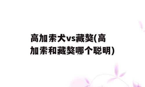 高加索犬vs藏獒(高加索和藏獒哪个聪明)