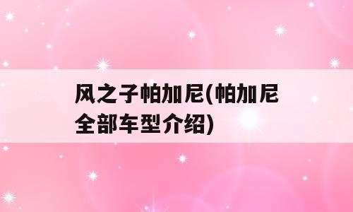风之子帕加尼(帕加尼全部车型介绍)
