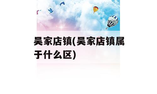 吴家店镇(吴家店镇属于什么区)