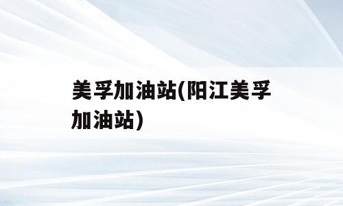 美孚加油站(阳江美孚加油站)