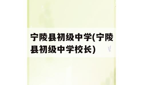 宁陵县初级中学(宁陵县初级中学校长)