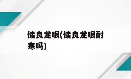 储良龙眼(储良龙眼耐寒吗)
