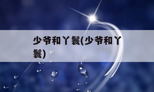 少爷和丫鬟(少爷和丫鬟)