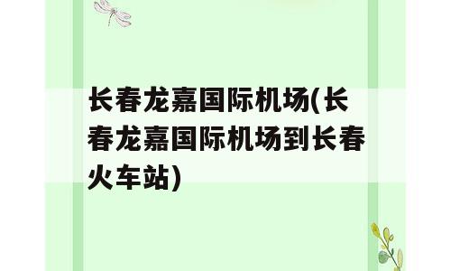 长春龙嘉国际机场(长春龙嘉国际机场到长春火车站)