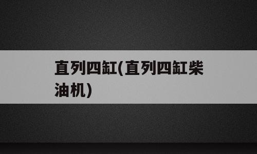 直列四缸(直列四缸柴油机)