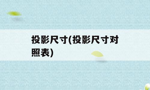 投影尺寸(投影尺寸对照表)