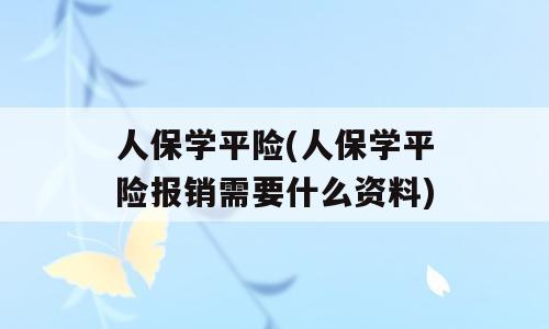 人保学平险(人保学平险报销需要什么资料)