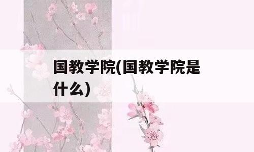 国教学院(国教学院是什么)