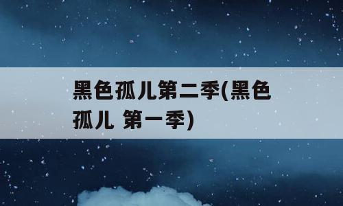 黑色孤儿第二季(黑色孤儿 第一季)