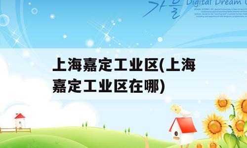 上海嘉定工业区(上海嘉定工业区在哪)
