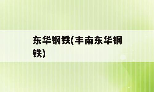 东华钢铁(丰南东华钢铁)