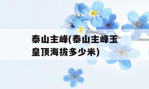 泰山主峰(泰山主峰玉皇顶海拔多少米)