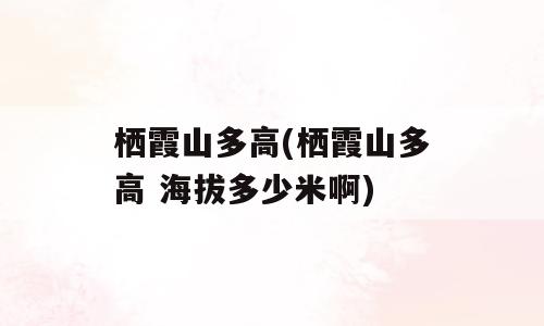 栖霞山多高(栖霞山多高 海拔多少米啊)