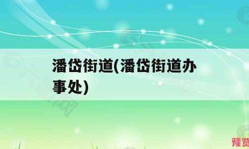 潘岱街道(潘岱街道办事处)