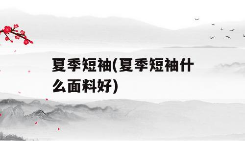 夏季短袖(夏季短袖什么面料好)
