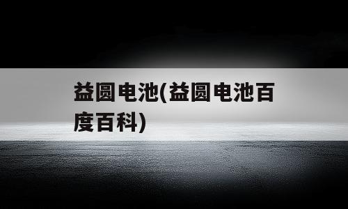 益圆电池(益圆电池百度百科)
