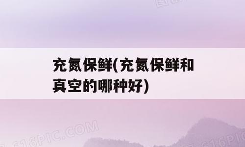 充氮保鲜(充氮保鲜和真空的哪种好)