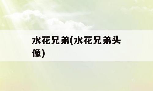 水花兄弟(水花兄弟头像)