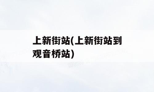 上新街站(上新街站到观音桥站)