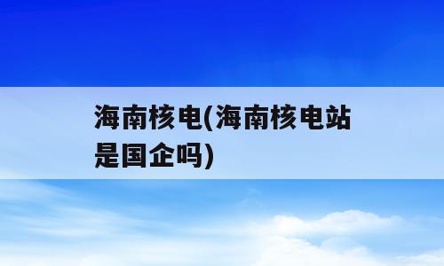 海南核电(海南核电站是国企吗)
