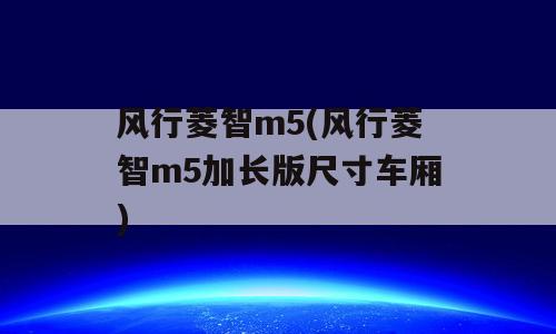 风行菱智m5(风行菱智m5加长版尺寸车厢)