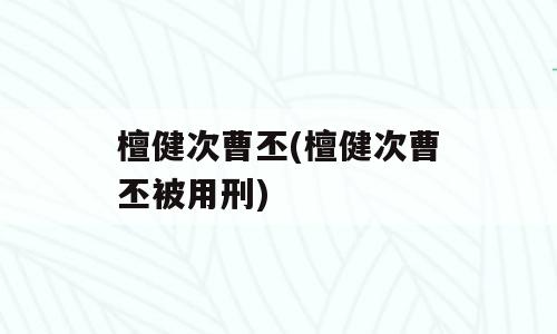 檀健次曹丕(檀健次曹丕被用刑)
