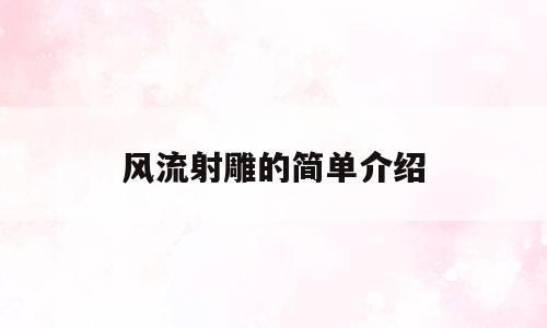 风流射雕的简单介绍