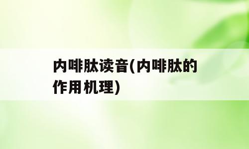 内啡肽读音(内啡肽的作用机理)