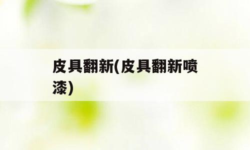 皮具翻新(皮具翻新喷漆)