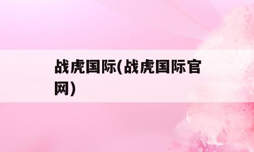 战虎国际(战虎国际官网)
